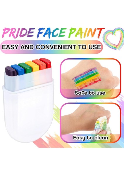 Yüz Vücut Boya Seti Gökkuşağı Makyaj Çubuğu Kutlamalar Için A (Yurt Dışından) fırsatları