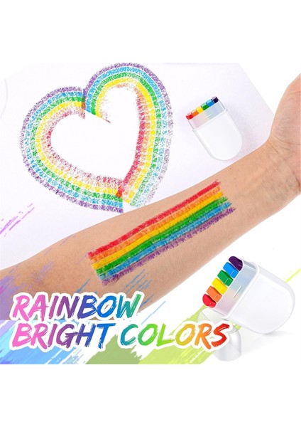 Yüz Vücut Boya Seti Gökkuşağı Makyaj Çubuğu Kutlamalar Için A (Yurt Dışından) indirimleri