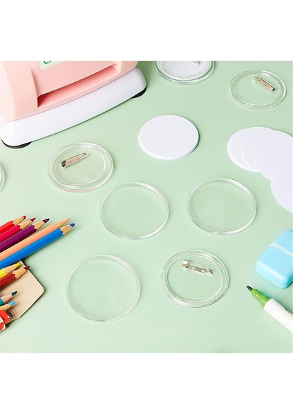 100 Adet Akrilik Şeffaf Düğmeler Dıy El Sanatları Okul Aktiviteleri Için 2.25 Inç (Yurt Dışından) fiyatları