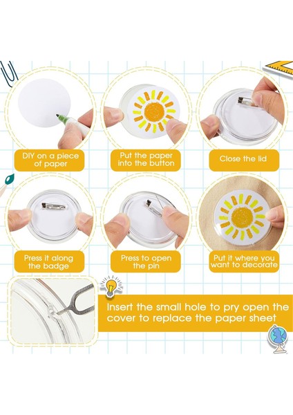 100 Adet Akrilik Şeffaf Düğmeler Dıy El Sanatları Okul Aktiviteleri Için 2.25 Inç (Yurt Dışından) indirimleri