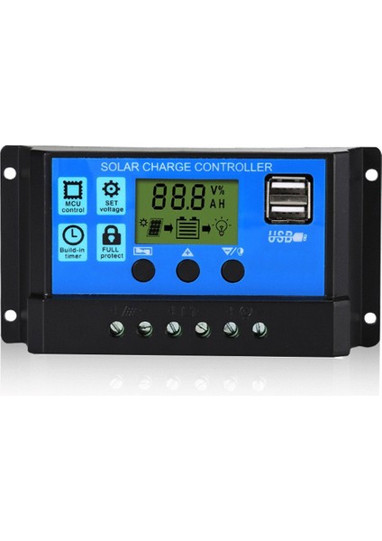 60A Solar Şarj Regülatörü Pwm Kontrolörleri 12V 24V Otomatik LCD LCD Ekran Çift USB 5V Çıkış Güneş Paneli Pv Regülatörü (Yurt Dışından)