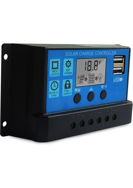 60A Solar Şarj Regülatörü Pwm Kontrolörleri 12V 24V Otomatik LCD LCD Ekran Çift USB 5V Çıkış Güneş Paneli Pv Regülatörü (Yurt Dışından)
