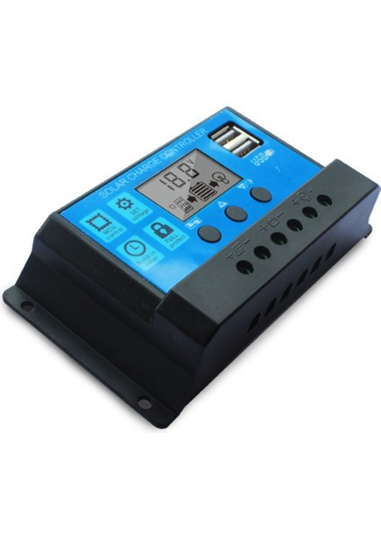 60A Solar Şarj Regülatörü Pwm Kontrolörleri 12V 24V Otomatik LCD LCD Ekran Çift USB 5V Çıkış Güneş Paneli Pv Regülatörü (Yurt Dışından)