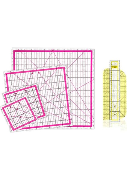6 Parça Akrilik Kapitone Cetvelleri Kare Kumaş Kesme Cetveli (Yurt Dışından)