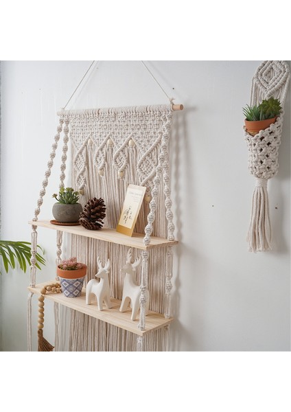 Duvara Asılan Raflar Makrome Boho Yüzen Bitki Fotoğrafları Depolama Rafı (Yurt Dışından) fiyatları