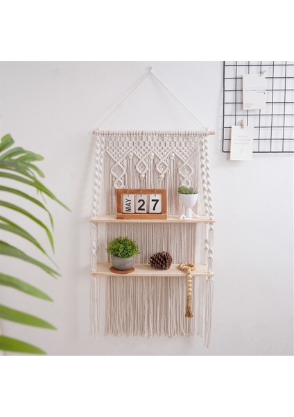 Duvara Asılan Raflar Makrome Boho Yüzen Bitki Fotoğrafları Depolama Rafı (Yurt Dışından) fırsatları