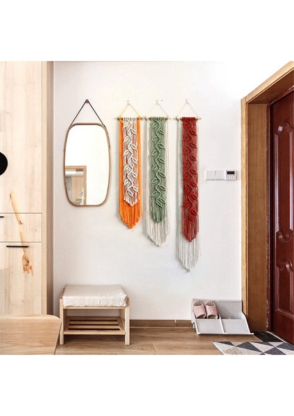 Nordic Leaf Dokuma Makrome Goblen Asılı Boho Püskül Duvar Askısı C (Yurt Dışından) fiyatları