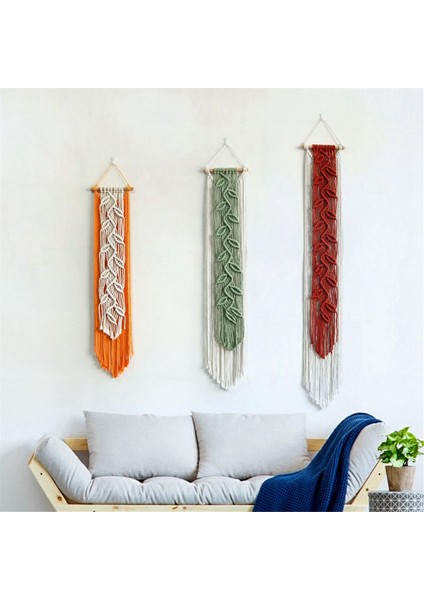 Nordic Leaf Dokuma Makrome Goblen Asılı Boho Püskül Duvar Askısı C (Yurt Dışından) fırsatları