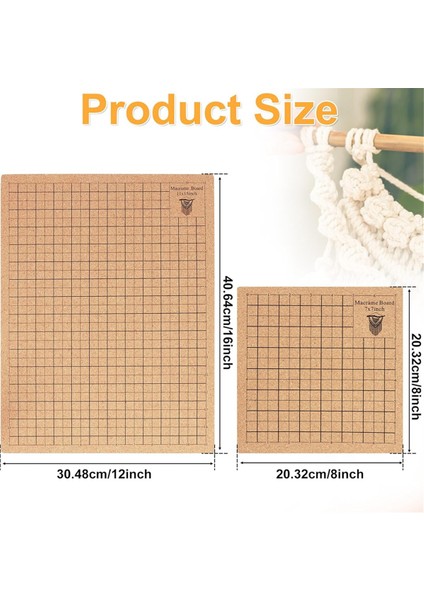Makrome Panosu ve Pinler, 8x8 Inç 12X16 Inç Izgaralı Makrome Panosu (Yurt Dışından) fırsatları