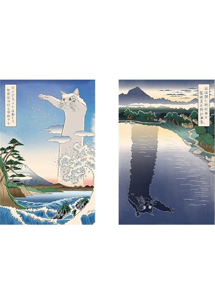 Xl-Komik Siyah Beyaz Longcat Tuval Tablosu (Yurt Dışından)