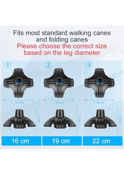 Baston Için 4-Çatallı Yedek Ayak Dört Bacaklı Baston Ayak Kılıfı 2 Adet (Yurt Dışından) fırsatları