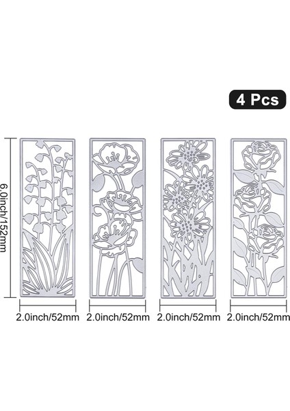4 Adet Metal Çiçek Bitki Çerçevesi Kesme Kalıpları Çiçek Metal Kalıpları (Yurt Dışından) fiyatları