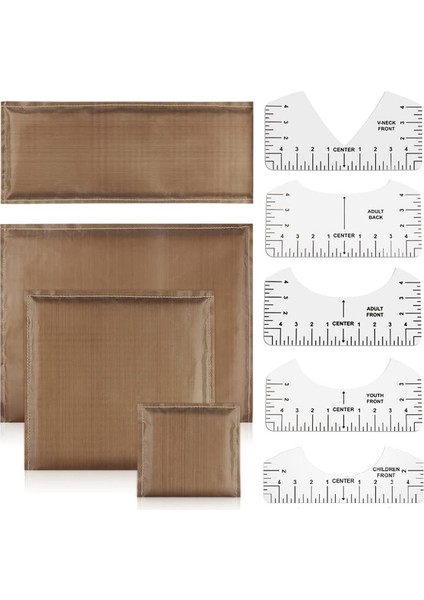 Isı Pres Yastık Seti Yastık ve 5 Adet Vinil Için Tişört Cetvel Kılavuzu (Yurt Dışından)