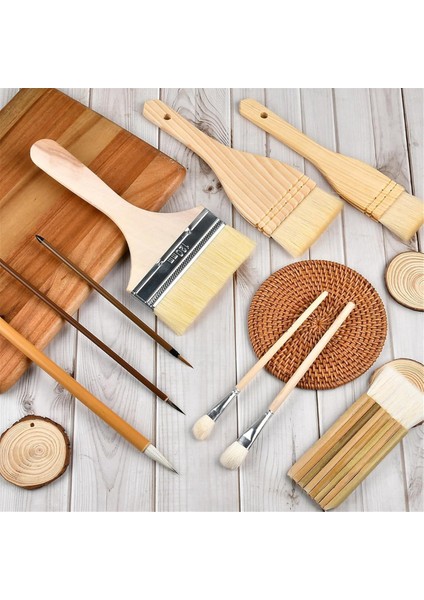 9 Parça Seramik Sır Fırçası Seti Ahşap Uzun Saplı Sır Fırçaları (Yurt Dışından) fiyatları