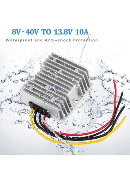 Dc Otomatik Buck Boost Dönüştürücü Dc 8V-40V Ila 13.8V 10A Adım Aşağı Voltaj Regülatörü Su Geçirmez Gerilim Düşürücü (Yurt Dışından)