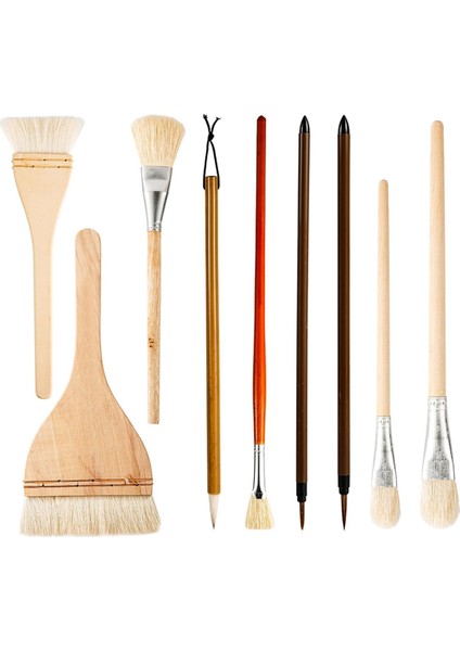 9 Adet Seramik Sır Fırçası Seti Suluboya Yağlıboya Sanat Resmi Için (Yurt Dışından)