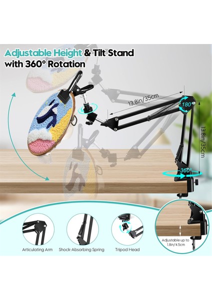 Nakış Kaydırma Çerçeve Standı Ayarlanabilir Döndürülebilir Kasnak Tutucu Katlanır (Yurt Dışından) modelleri