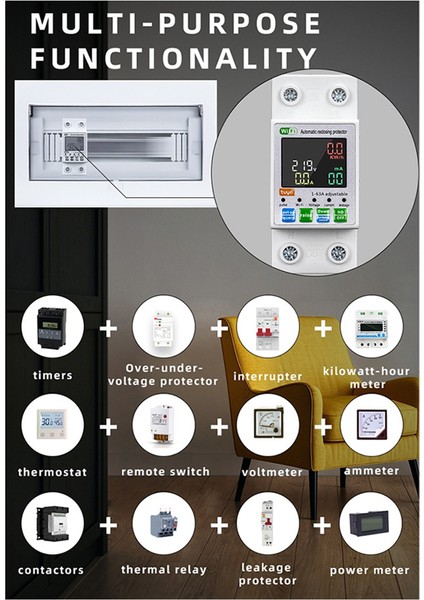 Tuya Zigbee/wifi Otomatik Tekrar Kapanma Koruyucu Akım Gerilim Ölçer LCD Ekranlı Anahtar Güç Ölçer Devre Kesici (Yurt Dışından) fırsatları