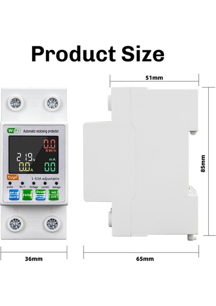 Tuya Zigbee/wifi Otomatik Tekrar Kapanma Koruyucu Akım Gerilim Ölçer LCD Ekranlı Anahtar Güç Ölçer Devre Kesici (Yurt Dışından) indirimleri
