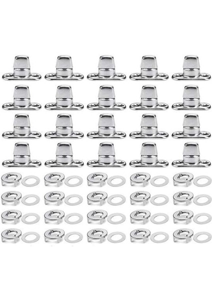 40 Set Tuval Büküm Kilit Bağlantı Elemanları Çevirmeli Düğme Bağlantı Elemanları (Yurt Dışından)