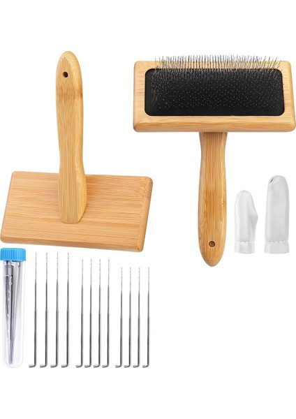 2 Adet Yün Tarakları Yün Iğne Keçe Fırçası Için El Tarakları (Yurt Dışından)