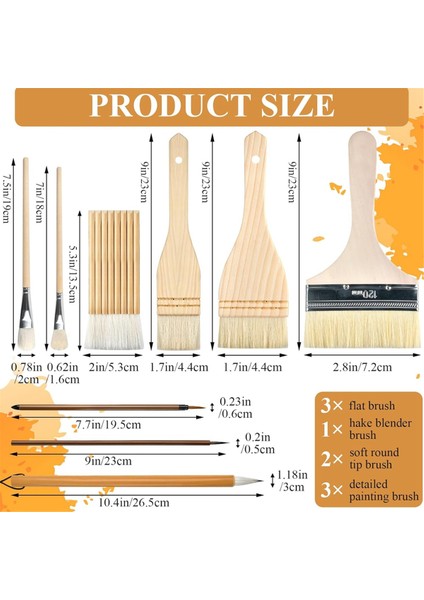 9 Parça Seramik Sır Fırçası Seti Ahşap Uzun Saplı Sır Fırçaları (Yurt Dışından) modelleri