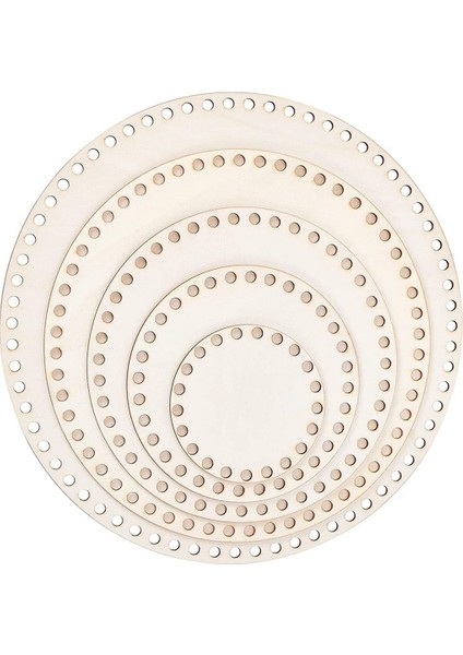 5 Adet Ahşap Tığ Işi Sepet Tabanı 1015202530CM Boş Çarpı Dikiş (Yurt Dışından)