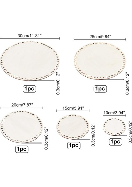 5 Adet Ahşap Tığ Işi Sepet Tabanı 1015202530CM Boş Çarpı Dikiş (Yurt Dışından) modelleri