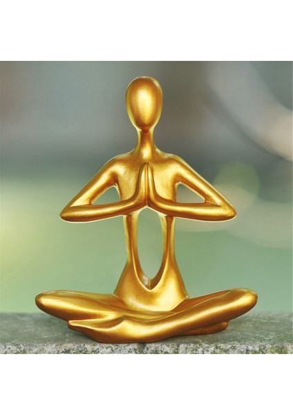 Yoga Figürü Masaüstü Yoga Heykeli Yoga Figürü Seti Siyah (Yurt Dışından)