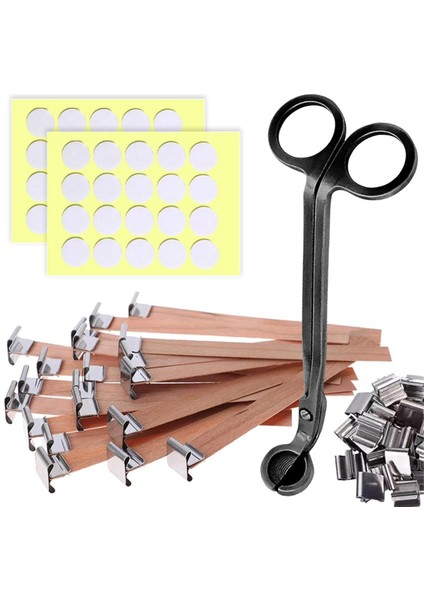 141 Parça Mum Yapımı Seti - Mum Yapımı Için Duman Çıkarmayan Ahşap Fitil A (Yurt Dışından)