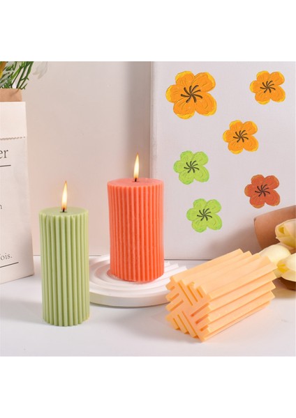 Kendin Yap Mumluk Yapımı [büyük] Silindirik Çizgili Mum Kalıbı (Yurt Dışından) modelleri