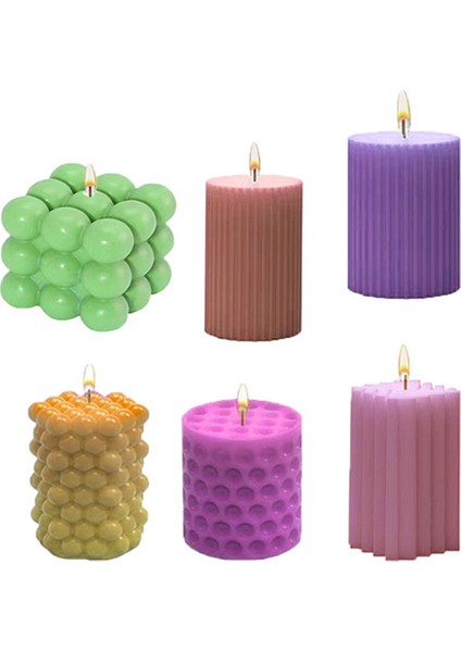 Kendin Yap Mumluk Yapımı [büyük] Silindirik Çizgili Mum Kalıbı (Yurt Dışından) fırsatları