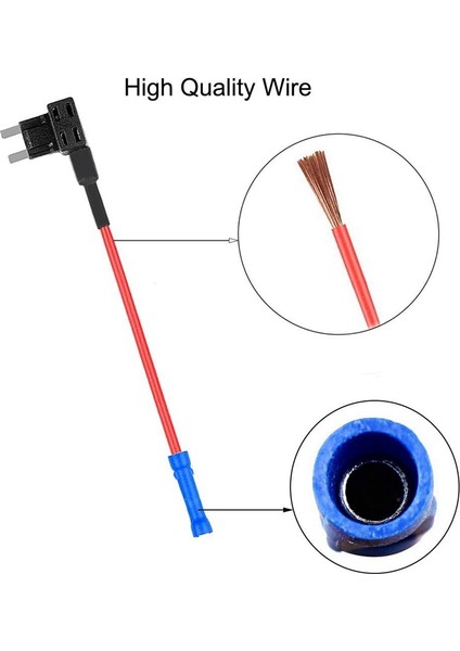 4 Tip 12V Devre Ekleme Adaptörü ve Sigorta Kiti, Mıcro2 Mini Atc Ats Düşük Profilli Musluk Adaptörlü Sigorta Tapası Sigorta Tutucu (Yurt Dışından)