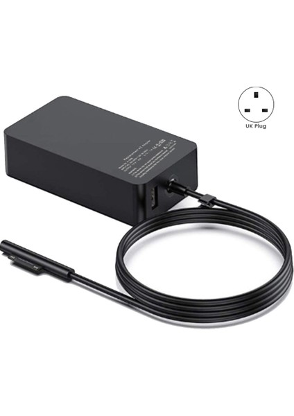 65W 15V 4A Güç Dizüstü Bilgisayar Adaptörü Şarj Cihazı Microsoft Surface Pro 7 6 5 4 3 Dizüstü Bilgisayar Şarj Adaptörü Ingiltere Tak (Yurt Dışından)