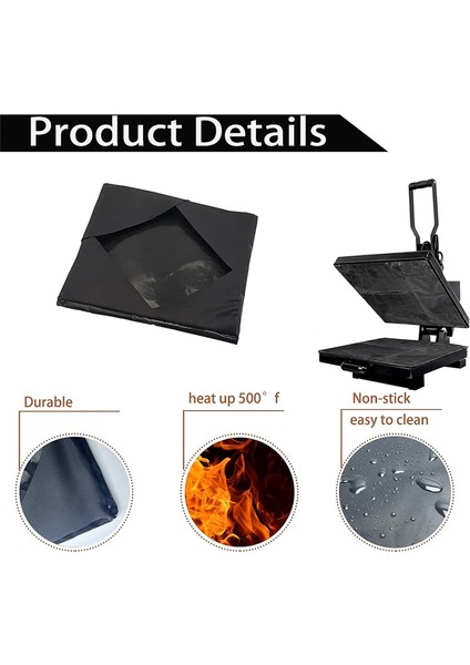 2 Adet Isı Pres Plakası Sarma Kapağı Yeniden Kullanılabilir Yapışmaz Siyah 15 x 15IN (Yurt Dışından) indirimleri
