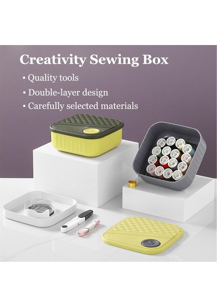 Dikiş Kutusu Taşınabilir Kendin Yap Dikiş Malzemeleri Seti Haki (Yurt Dışından) fiyatları