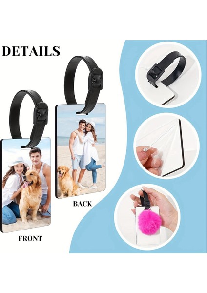 Çift Taraflı Mdf Bavul Etiketi Etiket Beyaz Boş Sırt Çantası Seyahat Çantası (Yurt Dışından) fırsatları