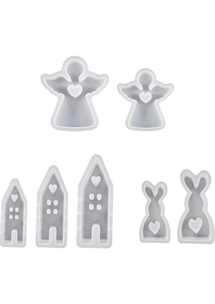 7 Adet Dıy Ev Tavşan Açı Mum Silikon Kalıp Aşk Evi Şekil Dekor (Yurt Dışından) fırsatları