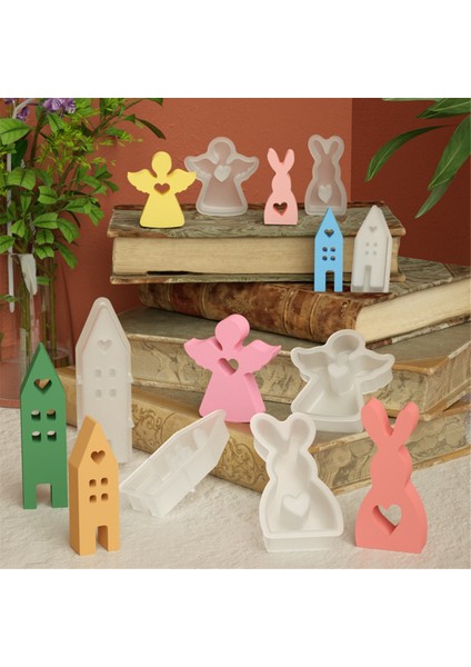 7 Adet Dıy Ev Tavşan Açı Mum Silikon Kalıp Aşk Evi Şekil Dekor (Yurt Dışından) indirimleri