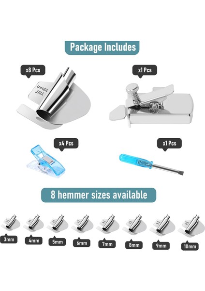 3-10MM 8 Boyutlu Rulo Etek Baskı Ayağı Dikiş Kılavuzu ile (Yurt Dışından) modelleri