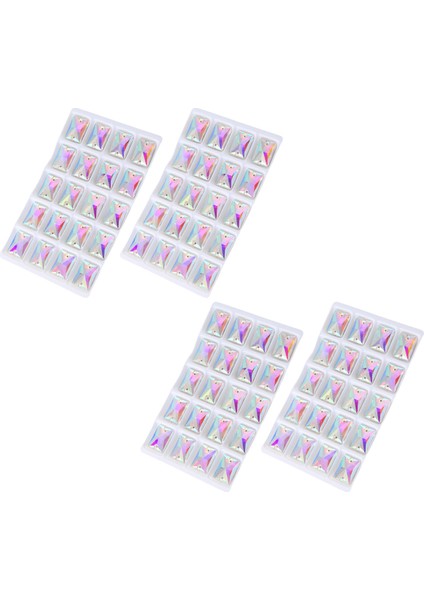 Kare Dikili Taş Kristal Berrak Giysi Dikimi Cam Boncuklar 13X18MM (Yurt Dışından)