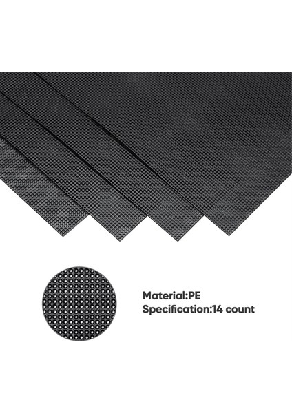 4 Adet 14 Sayım Plastik Örgü Tuval Çarşaf 14 Ct Plastik Aida Siyah (Yurt Dışından) fiyatları