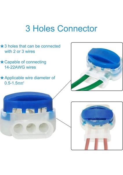18 Paket Elektrik Idc 314-BOX Pigtail 3 Kablolu Konnektörler 22-14 Awg Kablolar, Robotik Çim Biçme Makineleri Için (Yurt Dışından)