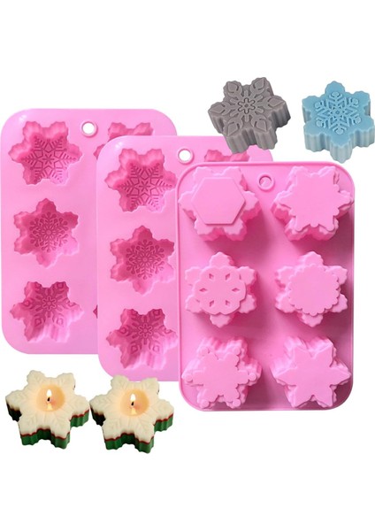 3 Paket Noel Kar Tanesi Silikon Mum Sabun Kalıpları Kendin Yap (Yurt Dışından)