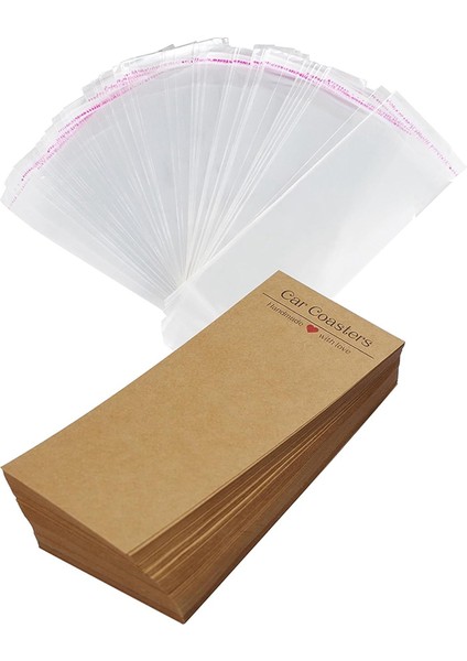 Araba Altlığı Ambalajı 100 Adet Çantalı Süblimasyon Araba Altlıkları Kartı (Yurt Dışından)