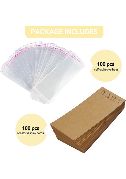 Araba Altlığı Ambalajı 100 Adet Çantalı Süblimasyon Araba Altlıkları Kartı (Yurt Dışından) indirimleri