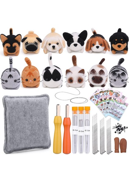 Iğne Keçeleme Seti 12 Parça Bebek Yünü Iğne Keçeleme Başlangıç Seti (Yurt Dışından)