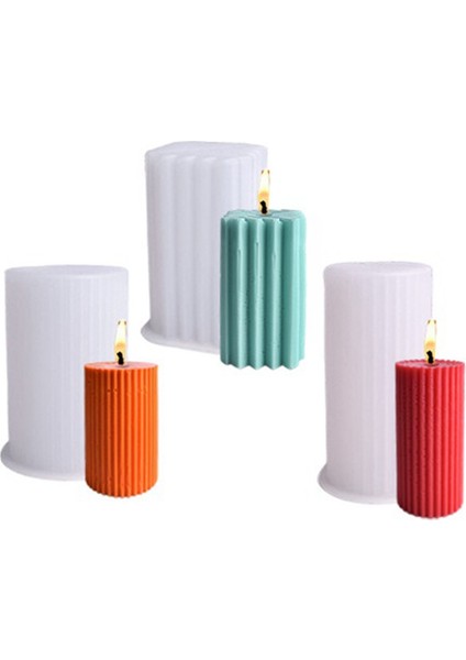 3'lü Paket Mum Kalıpları Silikon Kalıplar Silindir Mum Kalıpları (Yurt Dışından) indirimleri