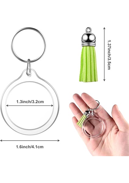 50 Set Püsküllü Akrilik Fotoğraf Anahtarlık Kendin Yap Özel Fotoğraf Ekle (Yurt Dışından) modelleri