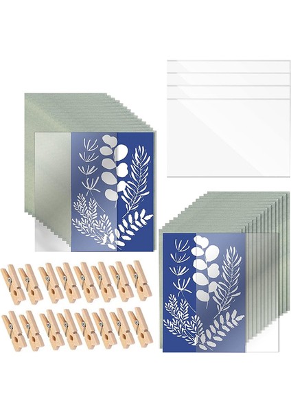 20 Yaprak Güneş Baskı Kağıdı A5 Çocuklar Yetişkinler El Sanatları Kendin Yap Kelepçeli (Yurt Dışından)